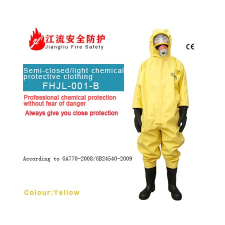 Semi-enclosed light chemical protective clothing