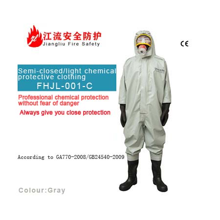 Semi-enclosed light chemical protective clothing