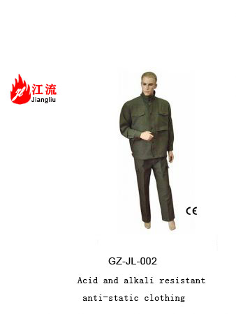 Acid and alkali resistant anti-static clothing