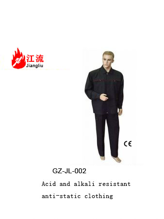 Acid and alkali resistant anti-static clothing